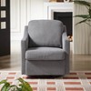 Swivel Accent Chair - Mid Century Modern Chair with Track Arms, 360° Swivel Upholstered Barrel Chair Single Sofa Chair Arm Chair Reading Chair - 2 of 4