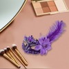 Unique Bargains Ostrich Feather Half Face Party Mask Purple 1 Pc - 4 of 4