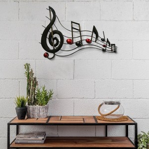 Royal Hampton 26 Inch Handmade Metal Wall Mount Accent Decor with Musical Notes and Treble Clef - 1 of 4