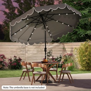Costway 10 FT Solar Patio Umbrella with 24 LED Lights 8 Ribs & Tilt Adjustment Coffee/Turquoise/Red/Gray/Beige - 1 of 4