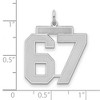 Black Bow Jewelry Sterling Silver, Jersey Collection, Large Number 67 Pendant - 2 of 4