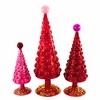 Cody Foster 16.0 Inch Midcentury Modern Hobnail Tree Set Valentine's Day, Varying Heights: 16.0, 12.5, 9.75 Inches Tree Sculptures - 4 of 4