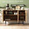 Fluted Sideboard Buffet with 3 Doors  & Adjustable Shelves, Modern Accent Cabinet - 4 of 4