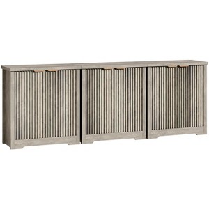 32.68" Fluted Buffet Sideboard Cabinet, Modern Wood Credenza with Doors & Shelves for Living Room, Kitchen, Dining Room, Hallway - 1 of 4