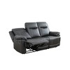 MAYEERTY Reclining Sofa, 3-Seat Breathable Semi-PU Leather Recliner with Adjustable Backrests for Living Room, Black - 2 of 4