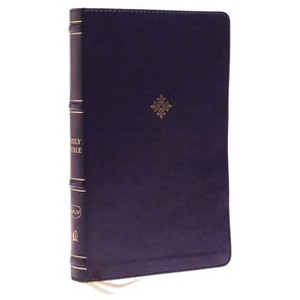Nkjv, Thinline Bible, Leathersoft, Navy, Thumb Indexed, Red Letter Edition, Comfort Print - by  Thomas Nelson (Leather Bound) - 1 of 1