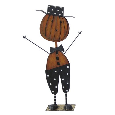 Transpac Wood 19.5 in. Halloween Rustic Pumpkinman