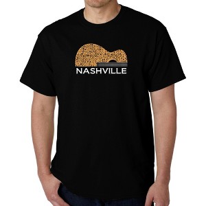 LA Pop Art Nashville Guitar - Men's Word Art T-Shirt - 1 of 4