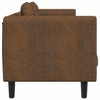 vidaXL Sofa Brown Faux suede leather (100% polyester), plywood, solid wood - 4 of 4