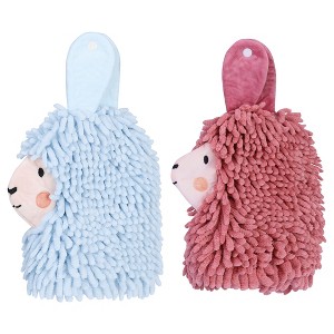 REGALWOVEN Cute Cartoon Alpaca Soft Absorbent Chenille Decorative Hand Towels 2 Pcs - 1 of 4