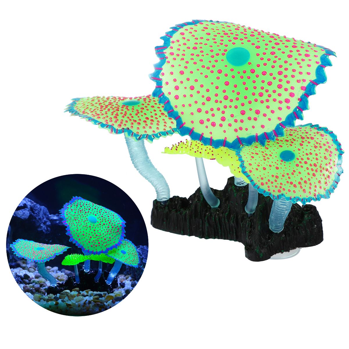 Unique Bargains Glowing Silicone Aquarium Simulation Coral 4.33" Height - thumbnail 5