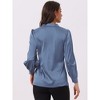 Allegra K Women's Satin Long Sleeve Work Business Casual Button Down Shirt - 3 of 4