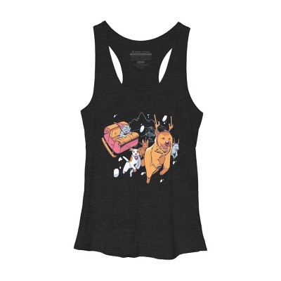 Women's Design By Humans Christmas santa cat By ArtStyleAlice Racerback Tank Top