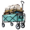 VYNXARIA Collapsible Foldable Wagon Cart with strapping system Beach Wagon Utility Cart Utility Wagon Grocery Cart,Blue - 3 of 4