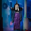 Joyfy 47” Halloween Hanging Animated Witch,Sound Activation and Purple Eyes for Outdoor & Indoor Decor,Halloween Dcorations Props Scary Decor - 3 of 4