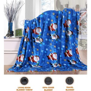 Lomsoe Super Soft Christmas Prints Flannel Blanket, Holiday Theme Home Decor Fuzzy Warm and Cozy Throws for Winter Bedding. - 1 of 4