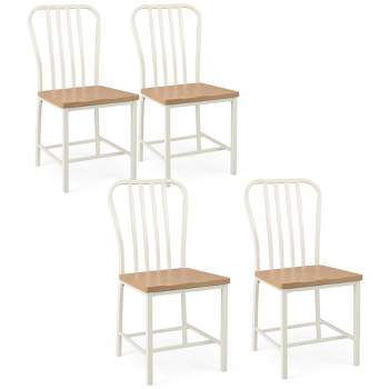 Tangkula Dining Chair Set of 4 Armless Spindle Back Kitchen Chairs w/ Ergonomic Seat
