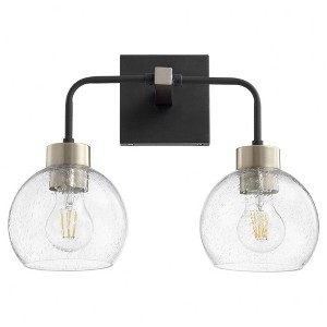 Quorum Lighting Lacy Vanity - 2 Lights, Noir/Aged Brass - 1 of 1