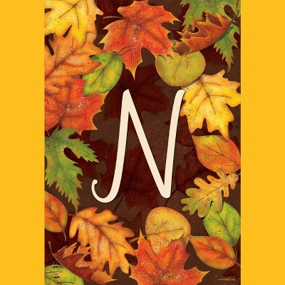 Briarwood Lane Fall Garden Flag 18x12.5 For Outdoor Fall Leaves Monogram Letter N Garden Flag Flag For Fall Garden Flag Flags For Outside