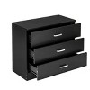 GlasFlength Utility Storage Cabinets Three Drawer Dresser with Modern Simple Design for Bedroom Living Room, Black, 25.98"*12.96"*22.04" - 4 of 4