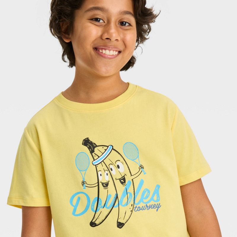 Boys' Short Sleeve Bananas Playing Tennis 'Double Tourney' Graphic T-Shirt - Cat & Jack™ Yellow, 3 of 5