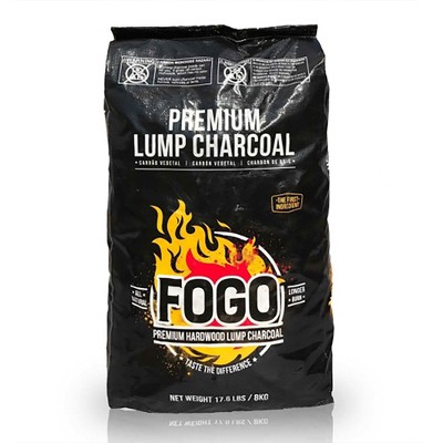 FOGO Premium Oak Restaurant All-Natural Hardwood Medium and Small Sized Lump Charcoal for Grilling and Smoking , 17.6 Pound Bag