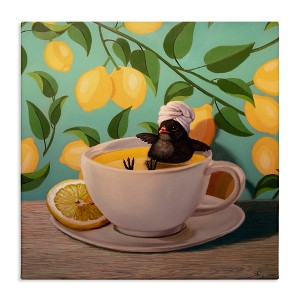 Stupell Industries Bird Bathing Lemon Tea, 17" x 17" - 1 of 4