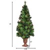 5ft Pre-Lit Artificial Christmas Tree - 100 Clear LED Lights 260 Tips PVC Red Berries Pine Cones UL Adapter - 2 of 4