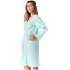 Just Love Womens Long Sleeve Cotton Nightgown - V-Neck PJ Sleepwear with Lace Trim - 2 of 3