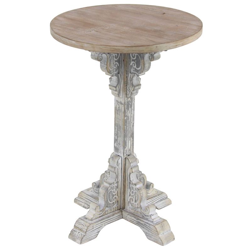 Traditional Round Wood Accent Table White - Olivia &#38; May, 1 of 17