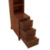 PAGED Tall Nightstand with 3 Drawers and Adjustable Shelves, Modern Wooden Side Table with Outlet, Bedside Cabinet for Bedroom, Living Room - 3 of 4
