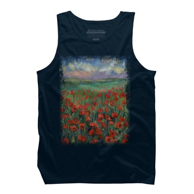 Men's Design By Humans POPPIES By creese Tank Top