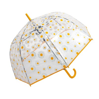 ShedRain Bubble Daisy Bell Bubble Umbrella - Clear: Auto-Open, Plastic Handle, Floral Botanical Pattern, 52" Span - image 3