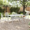 vidaXL Garden Dining Set White Cast Aluminum 5 Piece Set - White 4 - 2 of 4