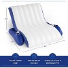 Jasonwell Giant Luxury Pool Float Recliner Chair for 1-2 Adults, Heavy Duty Inflatable Lounger for Pool, Lake, Beach - Blue, 59"D x 69"W x 30"H - 3 of 4
