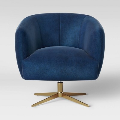 Morpho Swivel Armchair Navy Blue Velvet - Opalhouse™