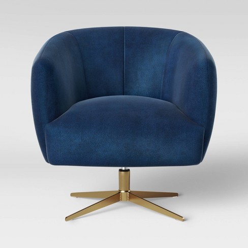 Morpho Swivel Velvet Armchair, Swivel Armchairs For Living Room