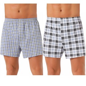 INSPIRE CHIC Men's 2 Pack Classic Plaid Pattern Boxer Shorts - 1 of 4