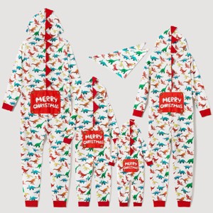 PATPAT Family Christmas Pajamas Matching Set Xmas Zip Up Holiday One Piece Hooded PJs Women Men Kid Baby Sleepwear - 1 of 4