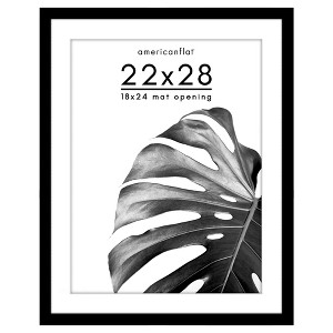 Americanflat Poster Frame with Mat - Wooden Picture Frame with Plexiglass Cover - 1 of 4