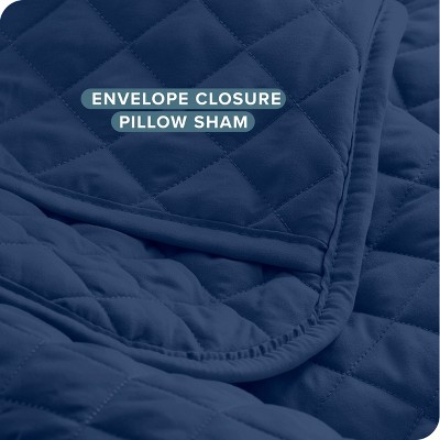 Twin/Twin XL Dark Blue Diamond Stitched Microfiber Coverlet Set