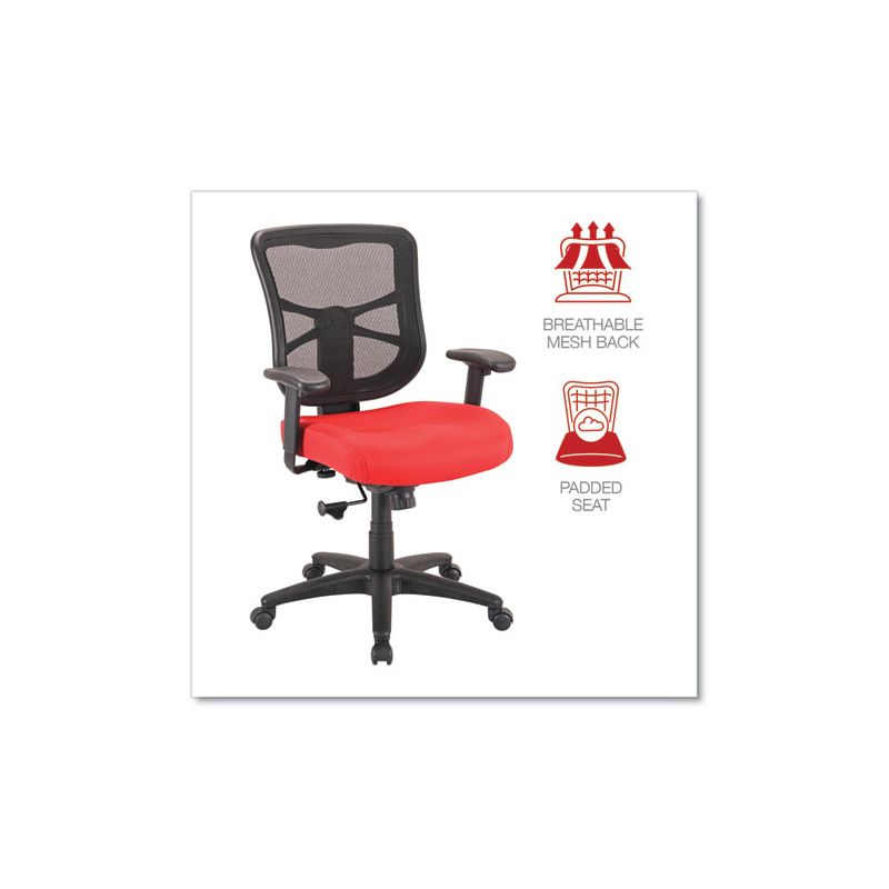Alera Alera Elusion Series Mesh Mid-Back Swivel/Tilt Chair, Supports Up to 275 lb, 17.9" to 21.8" Seat Height, Red, 5 of 8