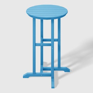 WestinTrends Malibu 37" All Weather HDPE Outdoor Patio Counter Height Bistro Table - Round - 1 of 4