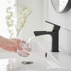 BWE Waterfall Single Handle Single Hole Low-Arc Bathroom Faucet Bath Drip-Free Vanity Sink Faucet - 4 of 4