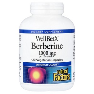 Natural Factors WellBetX®, Berberine, 120 Vegetarian Capsules (500 mg per Capsule) - 1 of 4