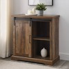 Saracina Home Tertia Grooved Sliding Barn Door Farmhouse Accent Cabinet Rustic Oak: Wood Composite, Adjustable Shelves - 2 of 4