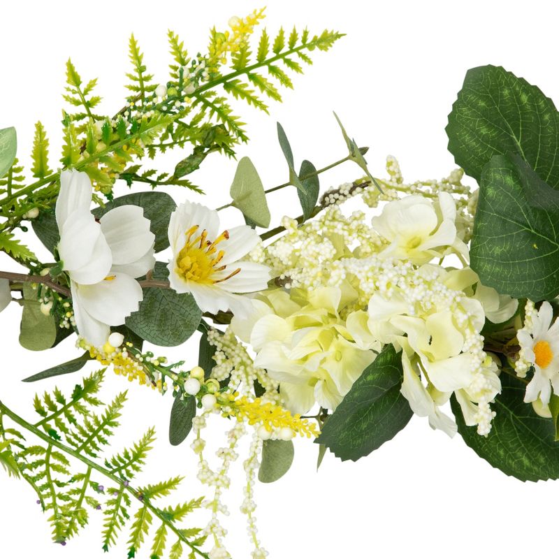 Northlight Hydrangea and Eucalyptus Artificial Floral Spring Garland - 5', 4 of 7