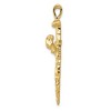 Black Bow Jewelry Ladies 14k Yellow Gold, Nail Cross Pendant 23 x 40mm - 2 of 4