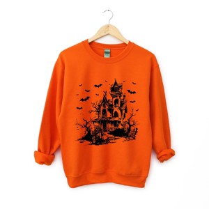 Simply Sage Market Haunted House And Bats Sweatshirt - 1 of 4