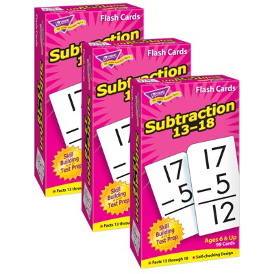Trend Subtraction 13-18 Skill Drill Flash Cards, 3 Packs